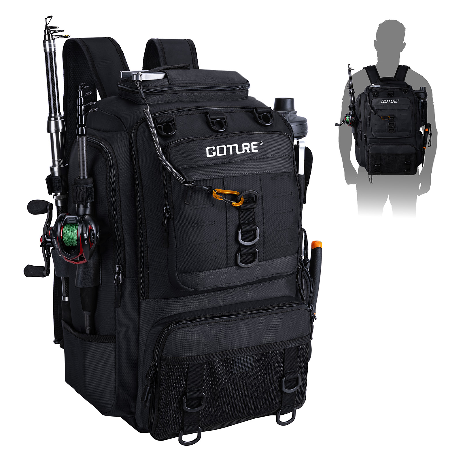 Fishing Rod Holder - Goture Fishing Bag with Rod Holders